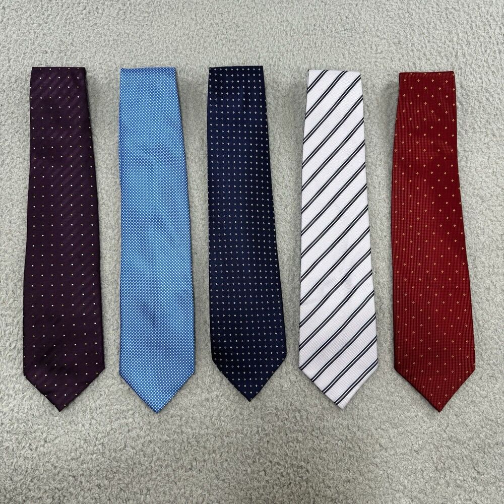 Paul Smith Silk Ties Lot Of 5 Designer Striped Neckties Luxury Bundle